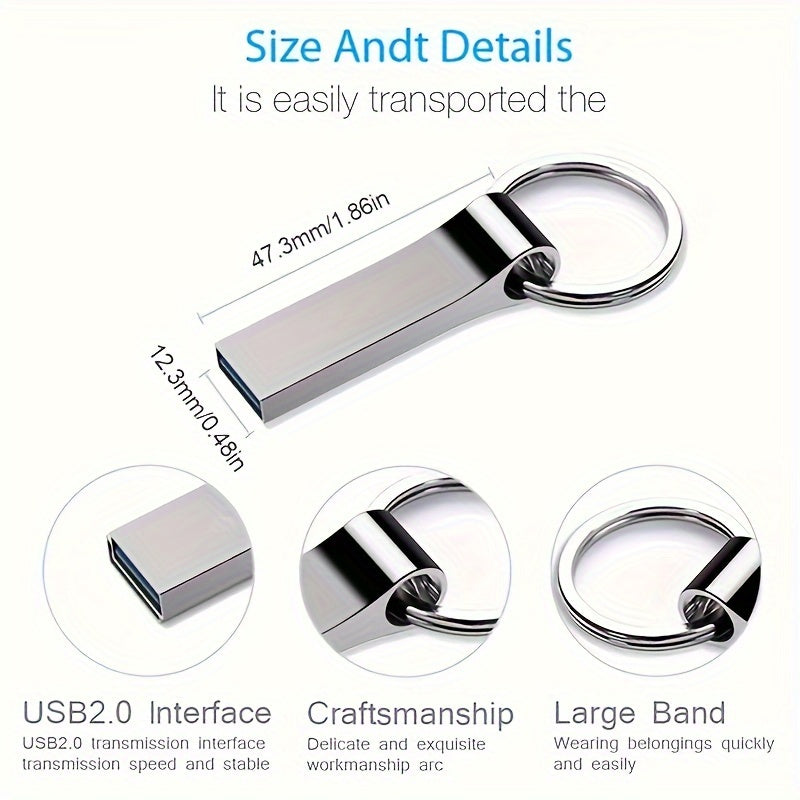 USB 3.0 128GB/64GB/USB Pen Drive, Metal Flash Drive for Laptop, Comes with Keychain