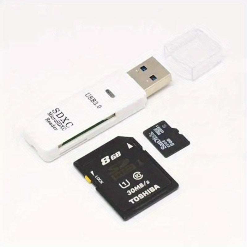 2-in-1 Mini High-Speed Multi Card Reader - USB 3.0 Adapter for Micro SD and TF Cards