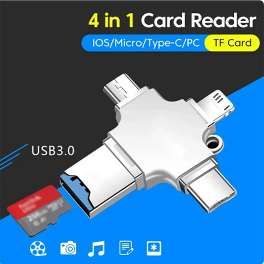 4 In 1 Memory Micro SD Card Reader Adpater For IPhone Ipad Android Mac PC Camera Type C Lightning Usb C Android Portable Reader