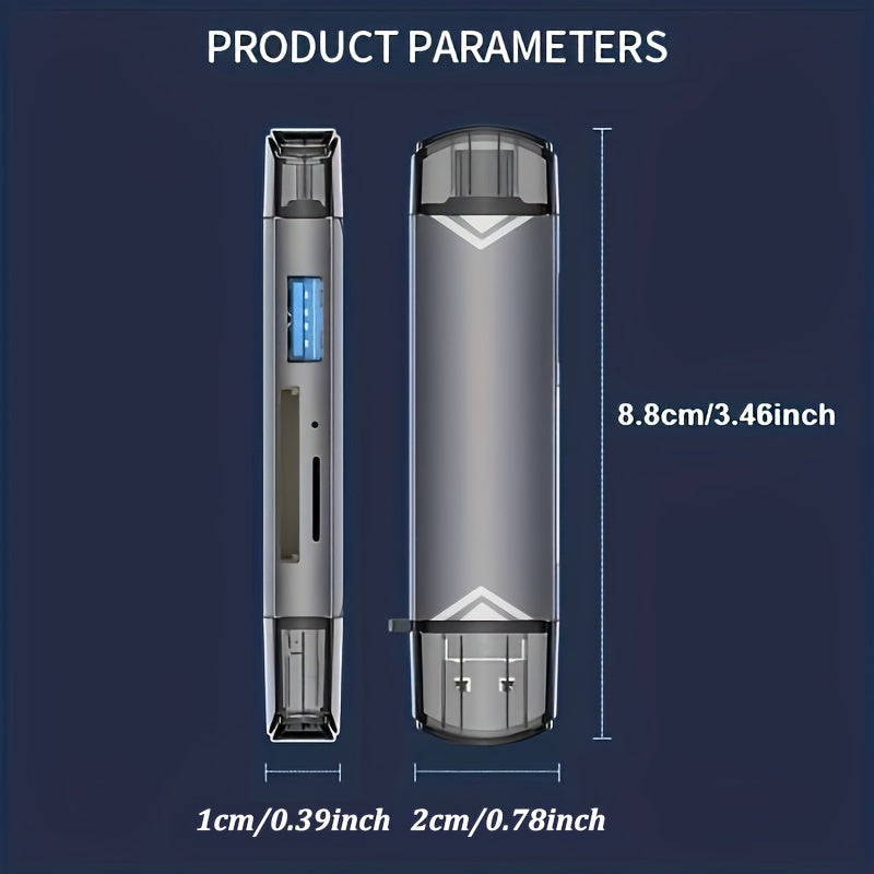 6-in-1 High-Speed USB 3.0 Card Reader with 5Gbps Transfer Rate