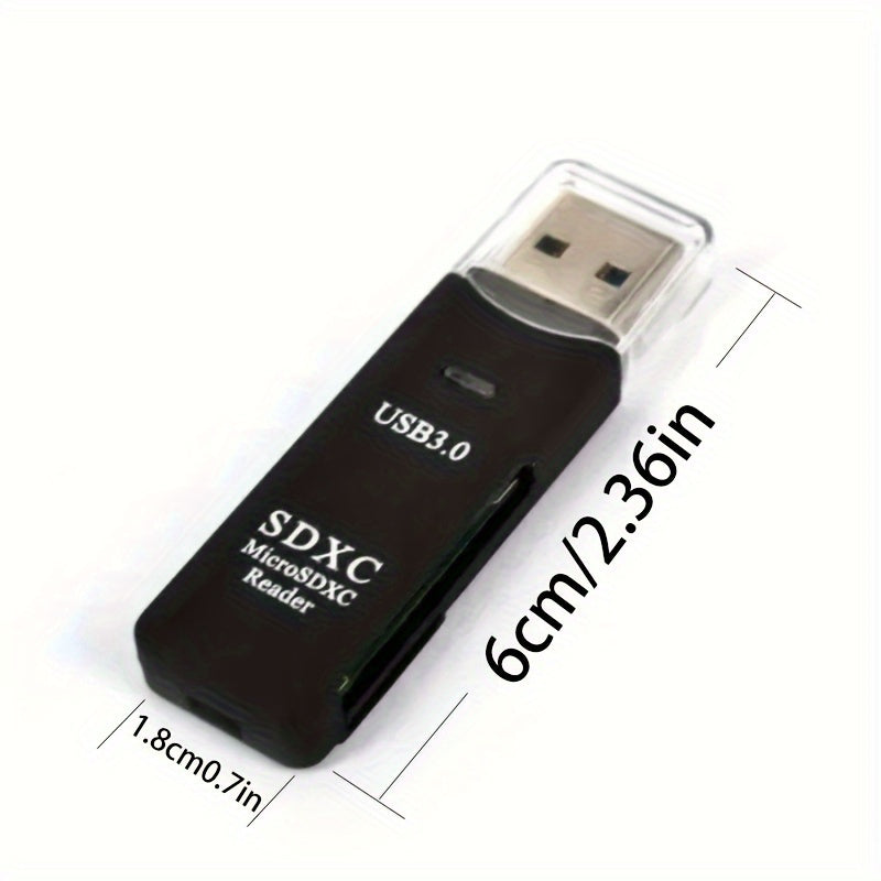 2-in-1 Mini High-Speed Multi Card Reader - USB 3.0 Adapter for Micro SD and TF Cards