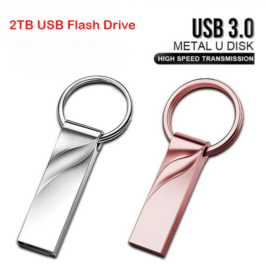 2024 New 2TB Metal Flash Drive Waterproof U Disk Keyrings