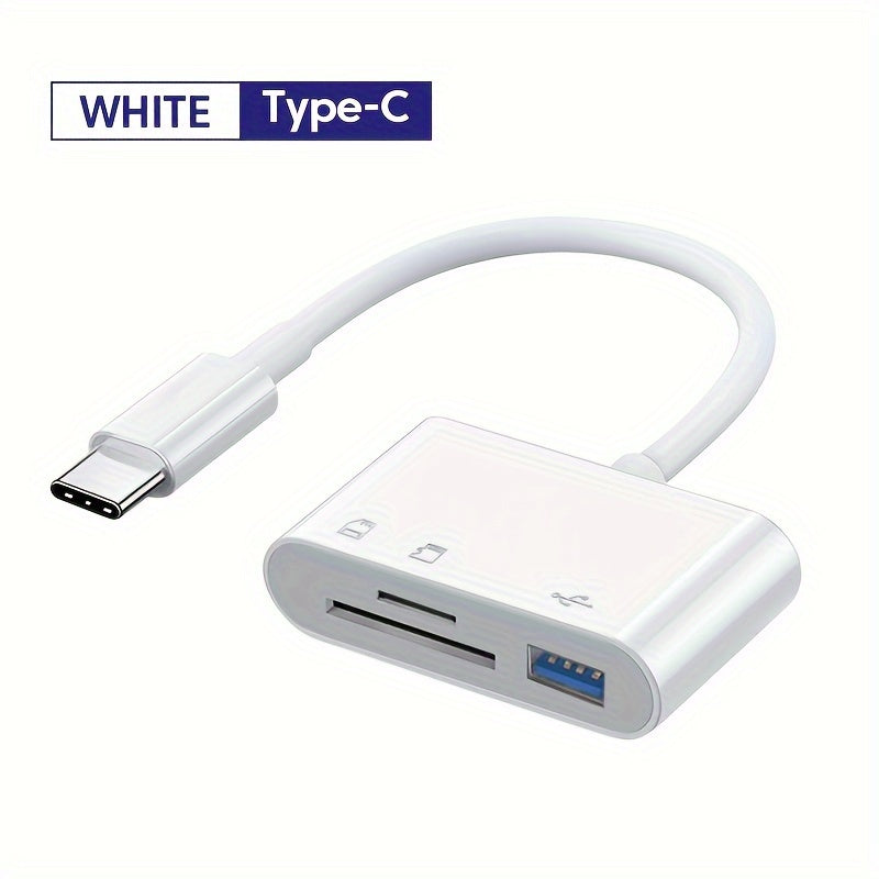 3-in-1 USB-C Card Reader - OTG SD/TF Memory Converter for iPad Pro, for MacBook & Other Tablets