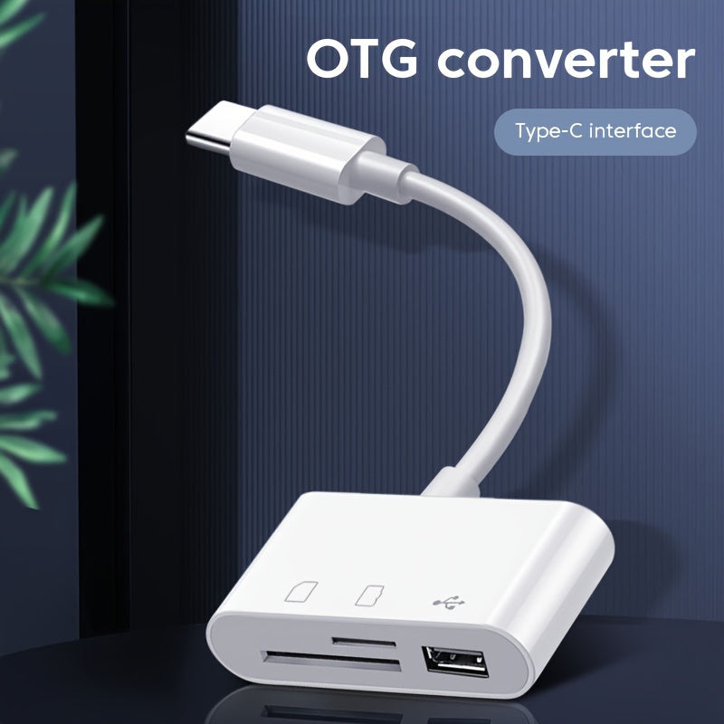 3-in-1 USB-C Card Reader - OTG SD/TF Memory Converter for iPad Pro, for MacBook & Other Tablets