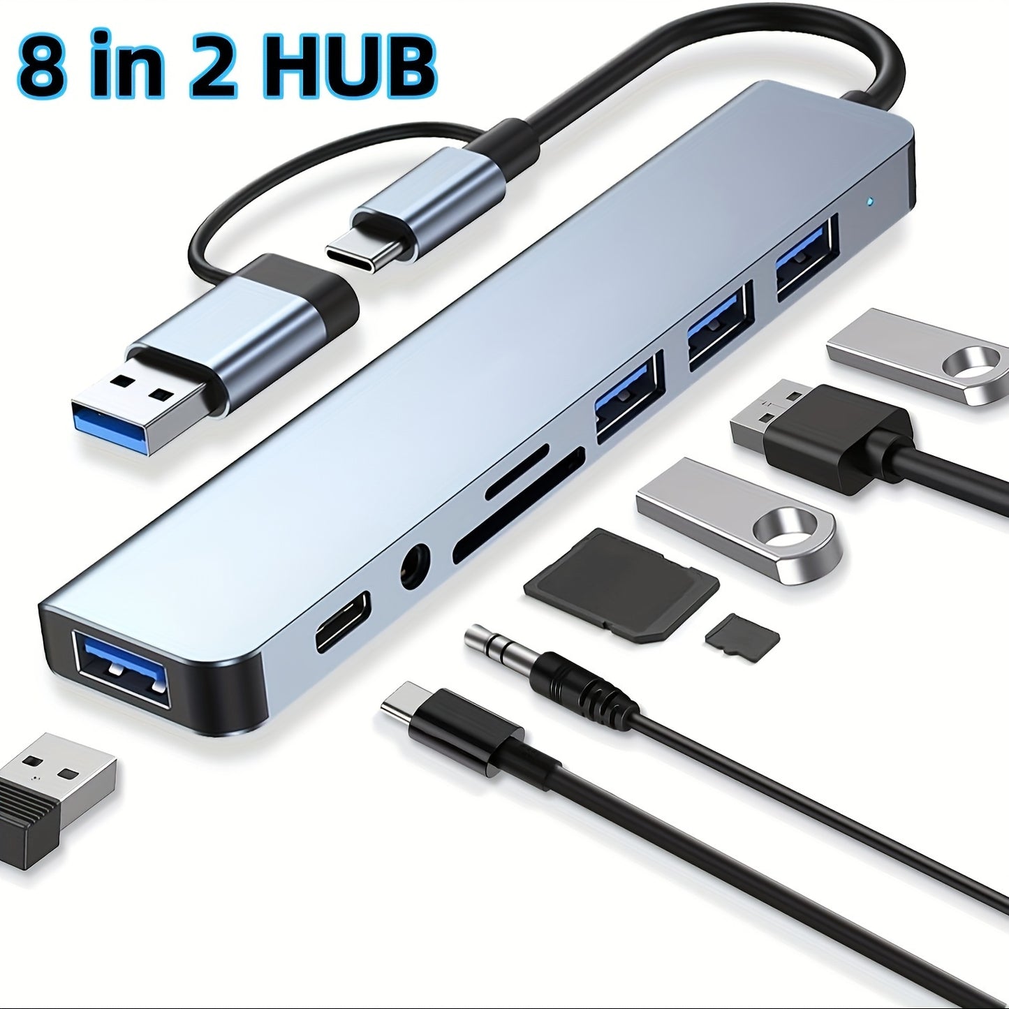 8 In 1 USB Extender USB Hub USB C Hub USB Splitter